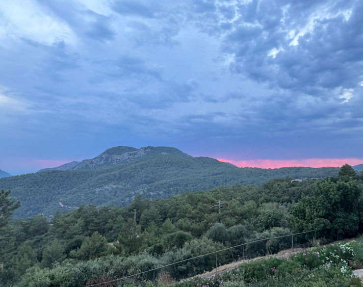 View of the Baba Mountain and the sunset